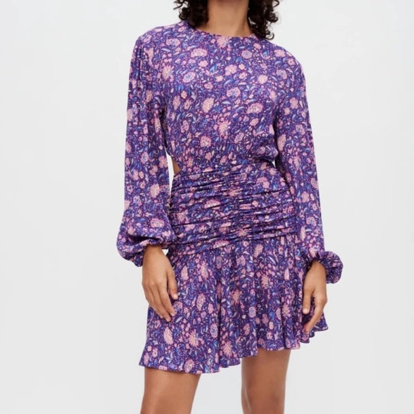 Maje Roleta Floral Cutout Purple Dress Size 40 - Picture 1 of 14